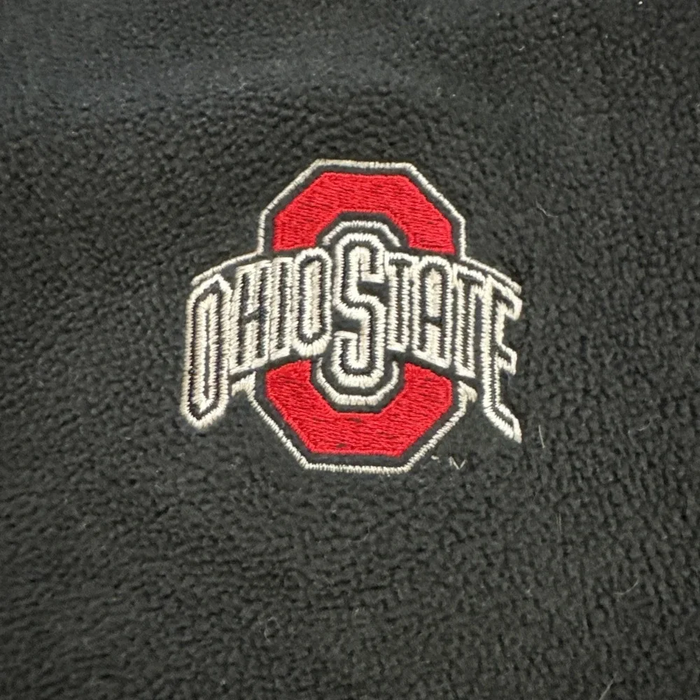 VTG Nike Team Issued Ohio State Buckeyes Black Zip Fleece Jacket USA Made Sz Med